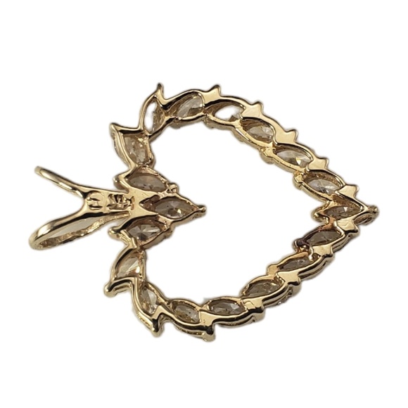 14 Karat Yellow Gold Diamond Heart Pendant #16839 - Picture 4 of 8